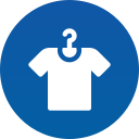 An icon of a white T-shirt with a hanger inside a blue circle evokes the same care and attention found in premium dog grooming.